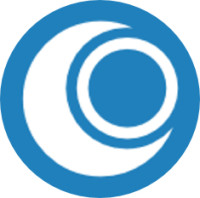 Notebook-Sticker - OpenMandriva - blau - rund