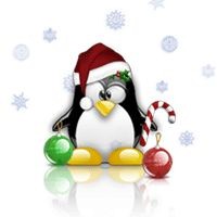 Notebook-Sticker - Tux Christmas