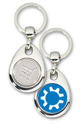 Schlüsselanhänger - Metall - kubuntu Logo - Einkaufswagen-Chip