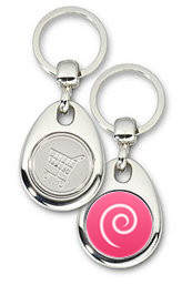 Schlüsselanhänger - Metall - Debian Logo einfach - Einkaufswagen-Chip