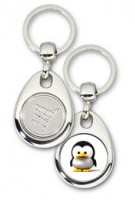 Schlüsselanhänger - Metall - Baby Tux - Einkaufswagen-Chip Schlüsselanhänger - Metall - Baby Tux - Einkaufswagen-Chip