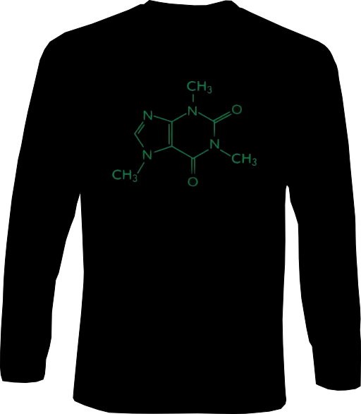 Langarm-Shirt - Koffein Molekül