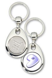 Schlüsselanhänger - Metall - Gentoo - Einkaufswagen-Chip