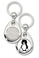 Schlüsselanhänger - Metall - Tux Guevara - Einkaufswagen-Chip Schlüsselanhänger - Metall - Tux Guevara - Einkaufswagen-Chip