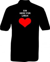 Polo-Shirt - Ein Herz für Linux - Rückseite Polo-Shirt - Ein Herz für Linux - Rückseite