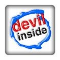 PC-Sticker - devil inside blau
