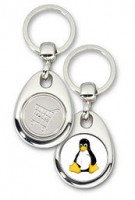 Schlüsselanhänger - Metall - Tux - Einkaufswagen-Chip Schlüsselanhänger - Metall - Tux - Einkaufswagen-Chip